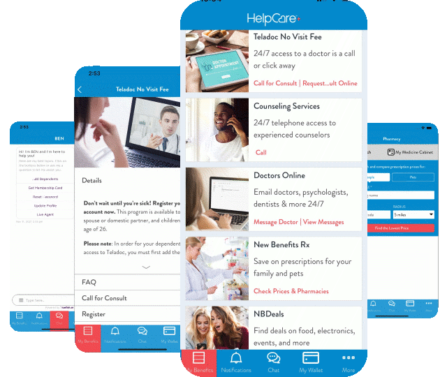 HelpCare+ Unlimited iPhone and Android App